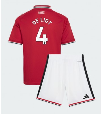 Manchester United Matthijs de Ligt #4 Hjemmebanetrøje Børn 2026-27 Kortærmet (+ Korte bukser)